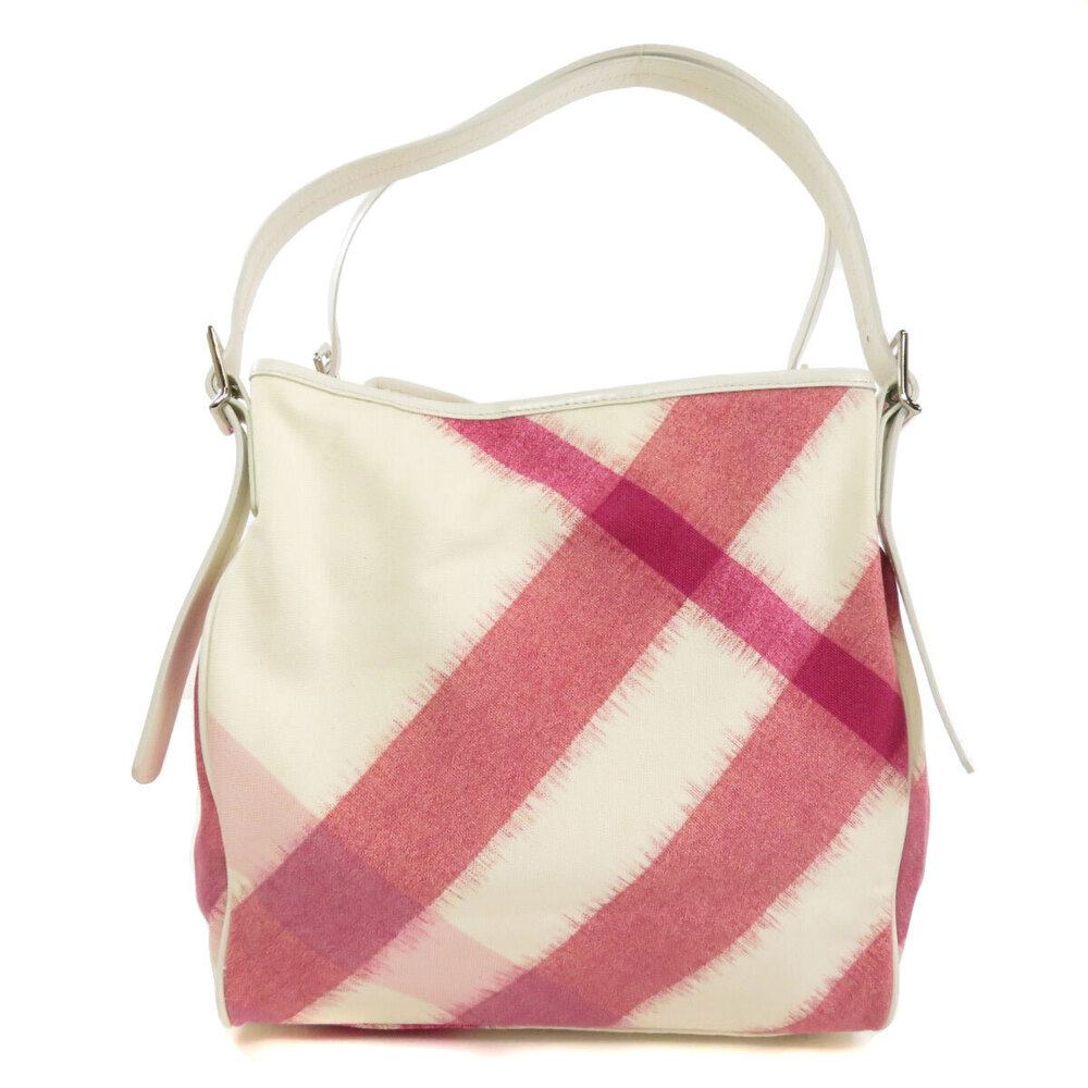 Burberry Tote Canvas Bag Check Black